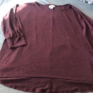 Old Navy Womens Lightweight Long Sleeve Slub Knit Blouse Dark Purple Medium
